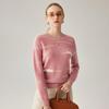 Zhaojun Women's Striped 100% Cashmere Round Neck Sweater