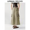 UR Women's Casual Workwear Patch Pocket Drawstring Skirt