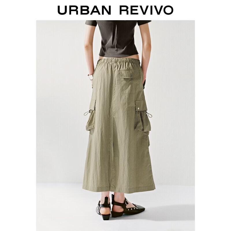 UR Women's Casual Workwear Patch Pocket Drawstring Skirt