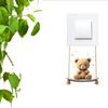 Self-adhesive Cartoon Bear on Swing Switch Stickers Wall Decals for Bedroom Entryway Home Decor Wholesale