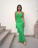 2025 Spring European & American Women's Sleeveless Tassel Dress