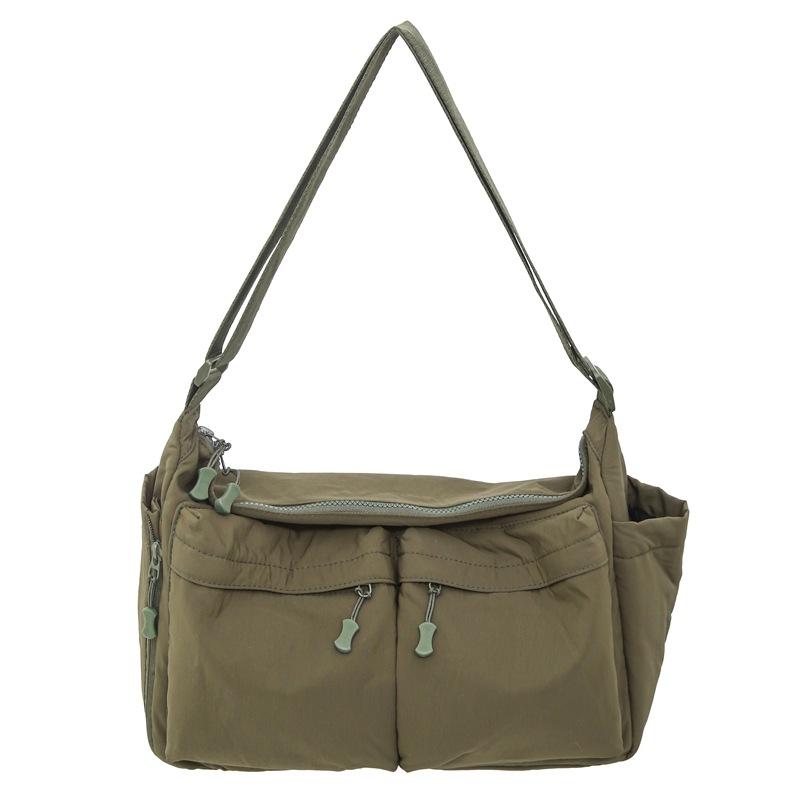 

Мужская повседневная сумка-мессенджер большой вместимости, водонепроницаемая, многокарманная зелёный