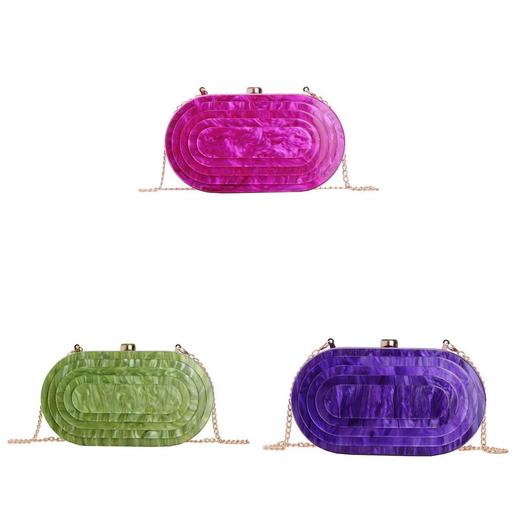 Acrylic Clutch Bag With Magnetic Closure For Summer Evening Wear