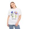Floral September T-Shirt - Hand-Drawn Flower Tee for Artistic Souls