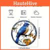 Simulated Blue Bird Branch Pattern Circular Acrylic Pendant Garden Decoration