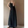 White Drape Lengthened Suspender Skirt Dress Summer New Travel Photography Pleated Temperament Long Skirt Vest Skirt