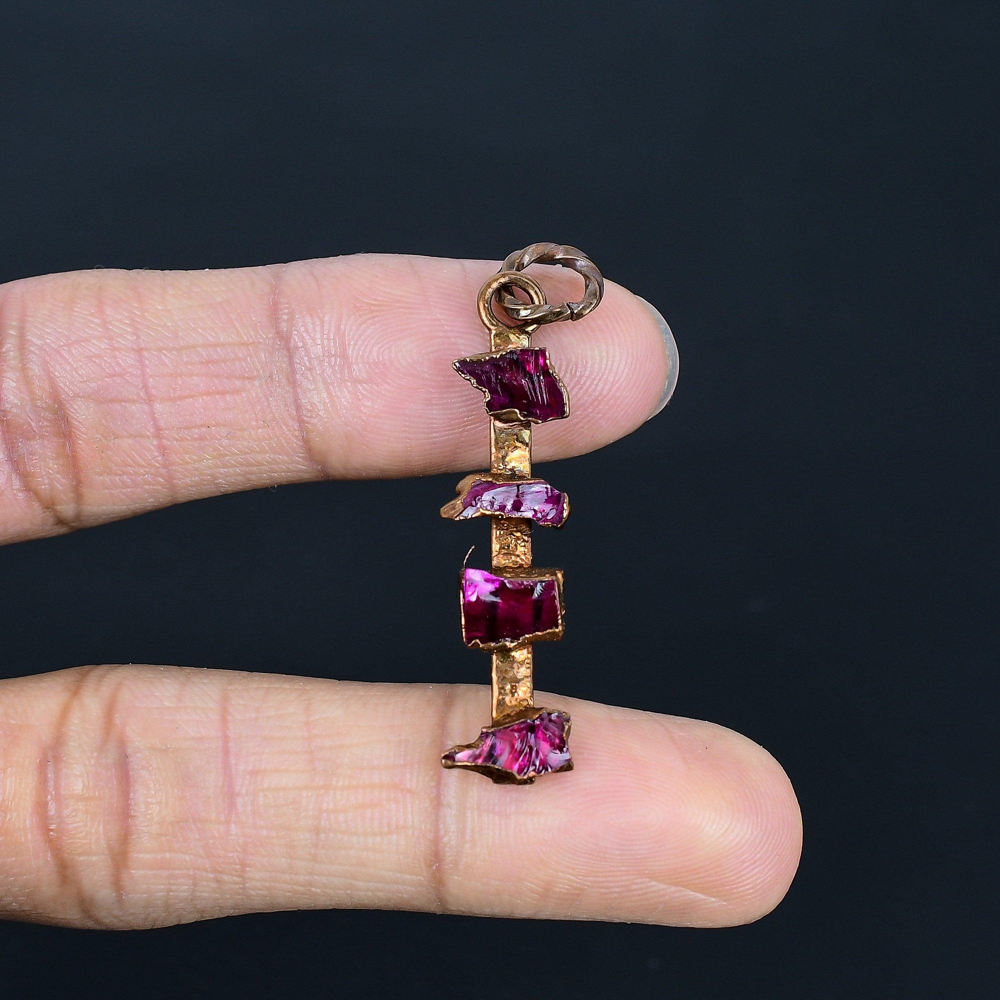 

Pink Tourmaline Electroformed Pendant, Handmade Gemstone Pendant Jewelry, Gifts For Wife Brand New Pendant 2.55 Inches