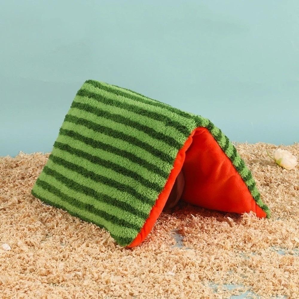 Warm Hamster Cotton Mat Foldable Pet Cave Nest Plush Small Pet Sleeping House  Autumn Winter