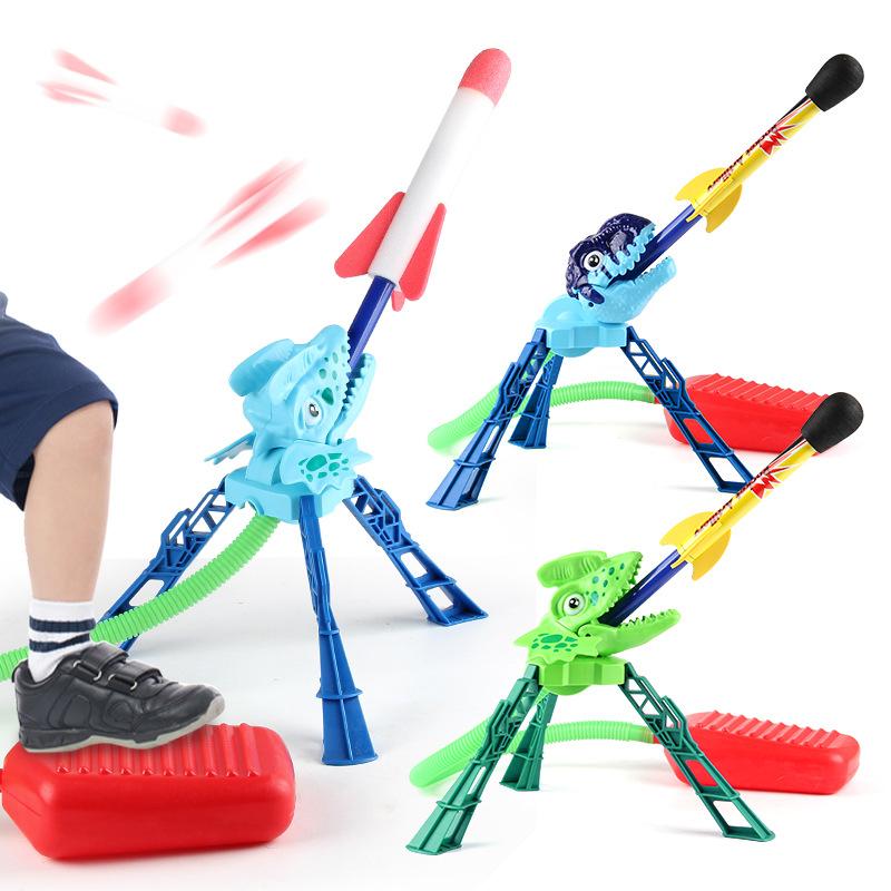 Children'S New Strange Feet On The Skyscraper Rocket Double Launch Flash Flying Skyscraper Casual Sports Toys