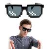 Vintage Mosaic Pixelated Sunglasses Cool Party Shades Eyewear Black Funny Men Women Glasses