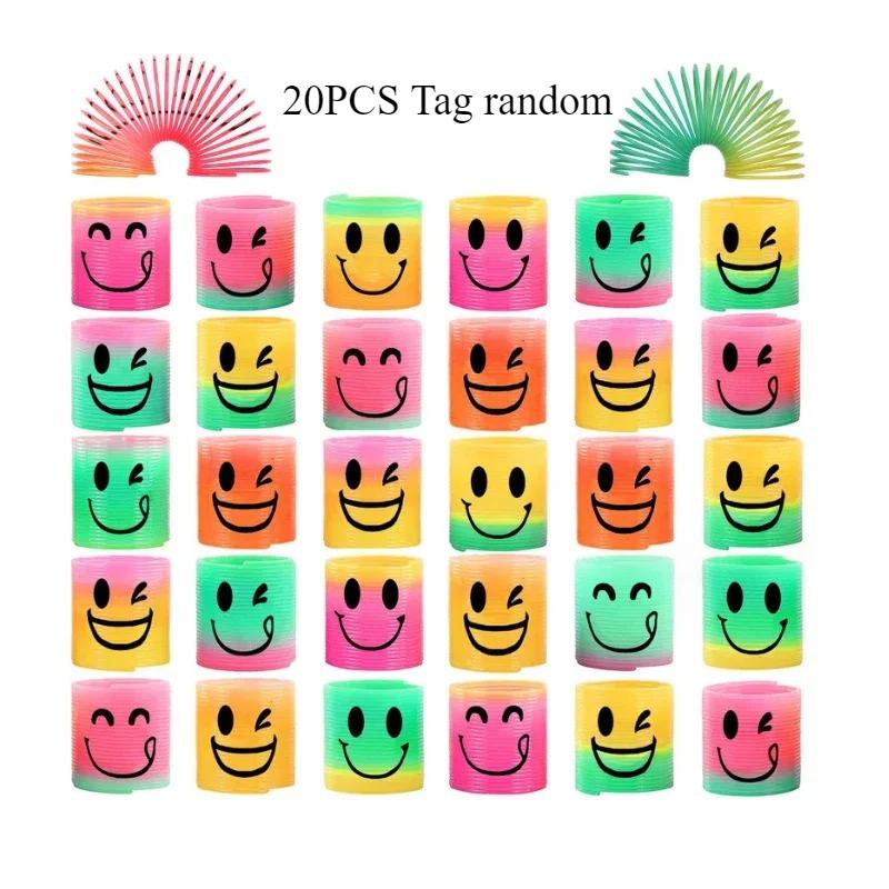 20pcs  Mini Rainbow Magic Springs Toys Children Birthday Party Favor Giveaway Gifts Souvenir Kindergarten Guest Pinata Filler