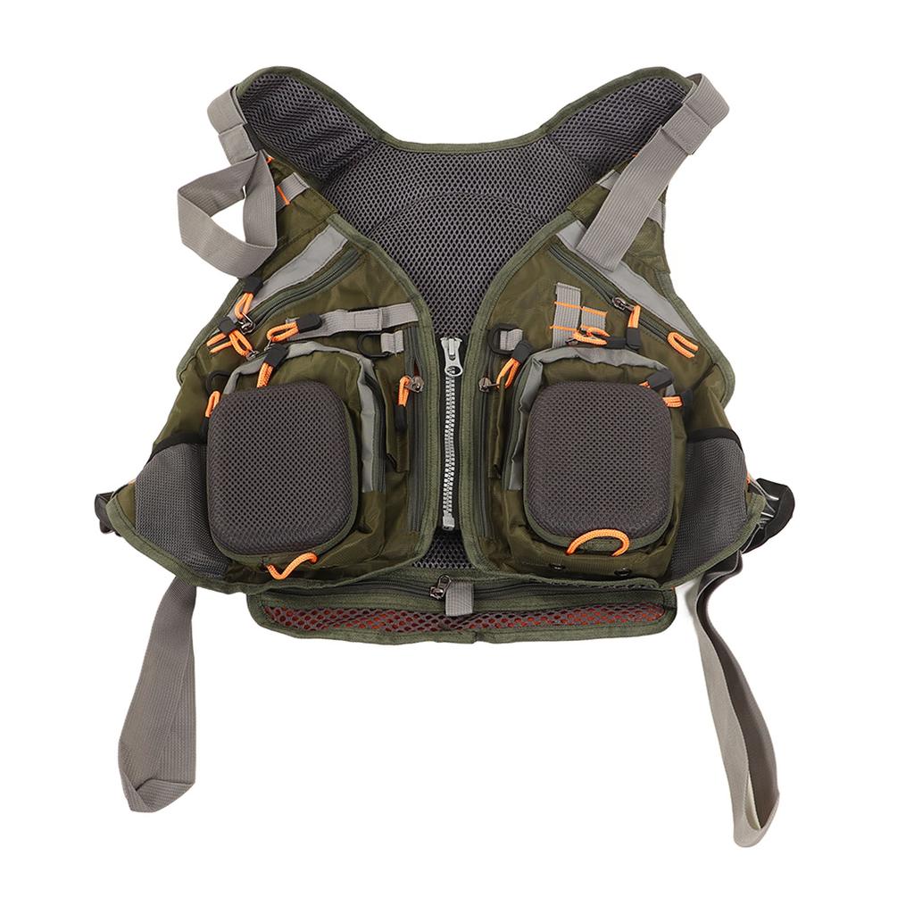 Fishing Vest with Pocket Outdoor Universal Detachable Protective Body Equipment Green Free Size