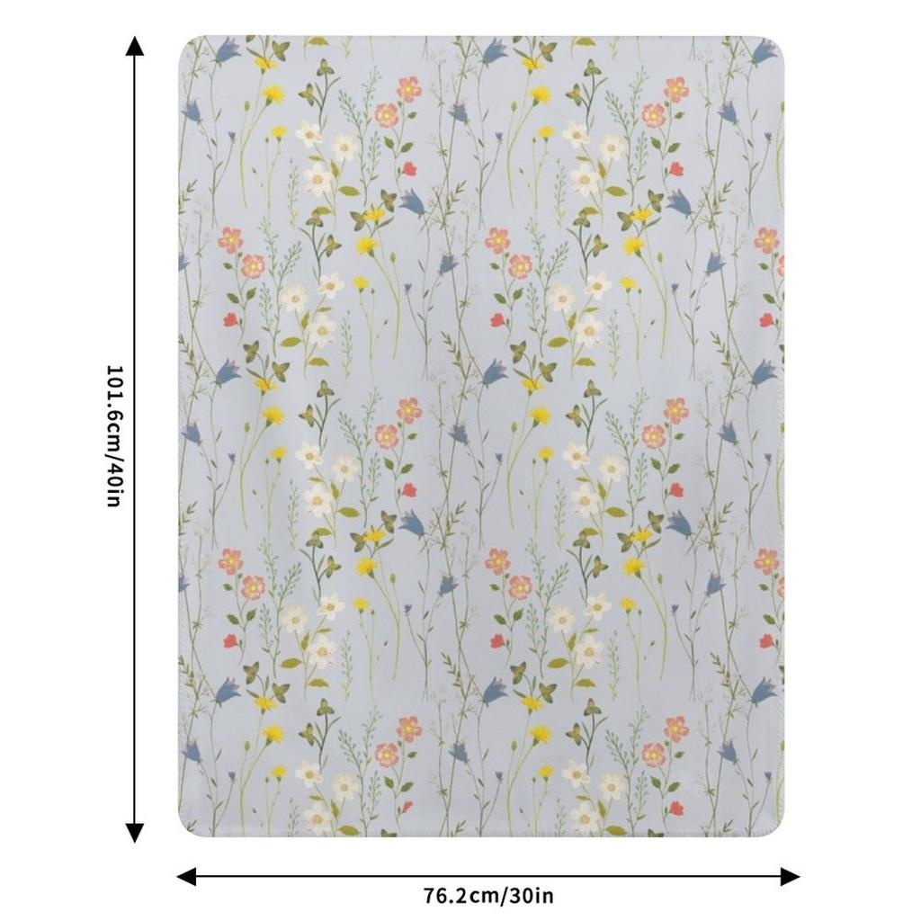 Midsummer Flowers Throw Blanket Stain Resistant Cozy Warm Blanket