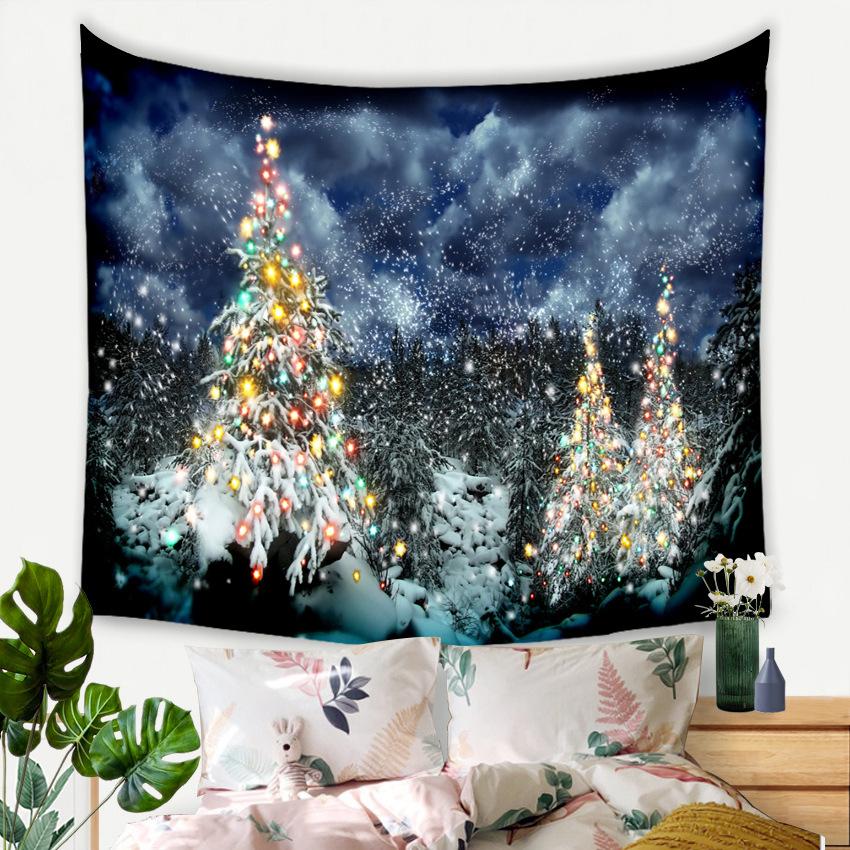 Christmas Tree Tapestry Full of Colorful Balls, Bedroom and Living Room Background Hanging Cloth