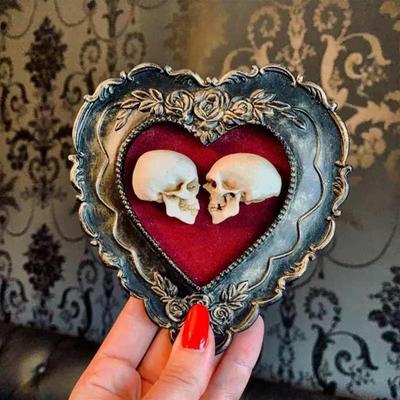 Skelett Dekor Harz Gotische Figur Kreativ Romantisch Liebe Totenkopf Ornamente Handwerk Skelett Gruselige Wandkunst für Heimdekoration