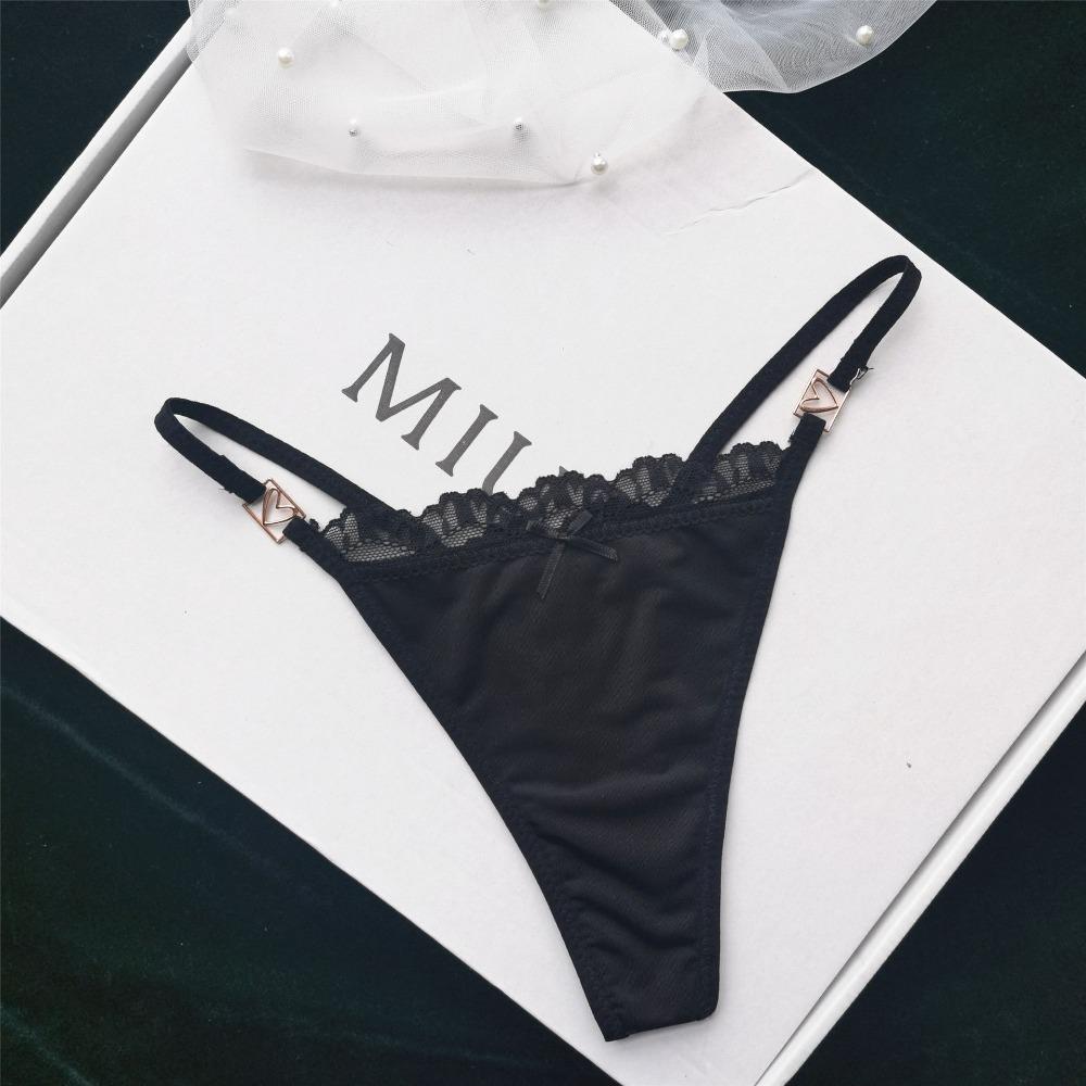 Trendy Underpants Law Waist Bow Thin Belt Lace Korean Underwear Briefs Women Panties G-String Thong
