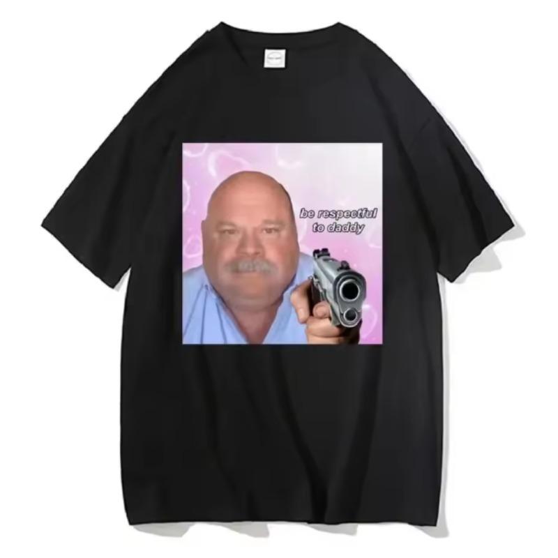 

Bertram Be Respectful To Daddy Tshirt Funny Women Tshirts Streetwear Loose Fun ONeck Tees Y2K Fashion Black White Clothes S
