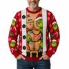 Men's Christmas Sweater Neck Knit Print Pullover for Fall and Winter