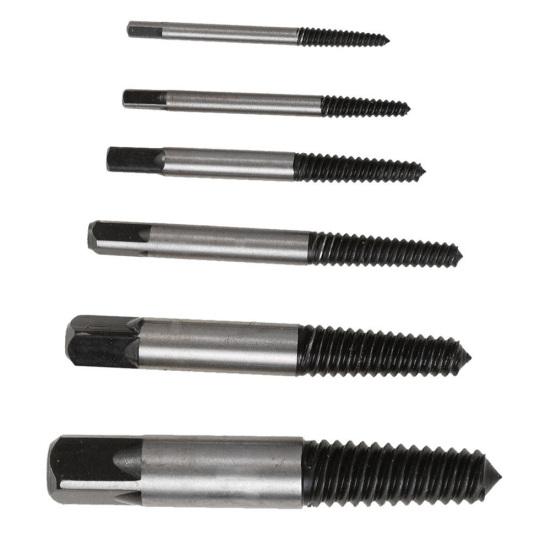 5Pcs Carbon Steel Screw Extractors Broken Damaged Stud Bolt Remover Repair Tool