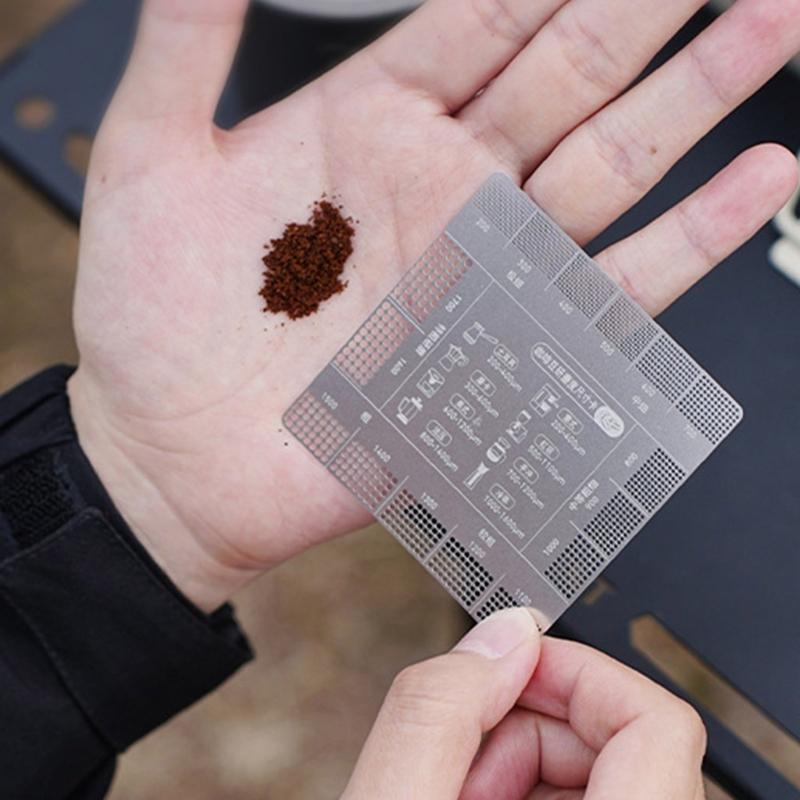 Portables Coffees Grinds Reference Card Compacts 16 Level Coffees Grinds Scale for Travel Enthusiasts