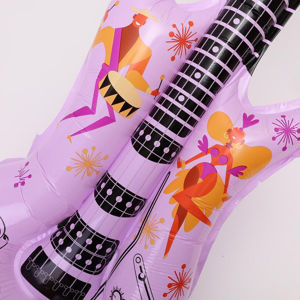 1/20Pcs Cartoon Guitar Foil Balloons Inflatable Rock Star Instrument Aluminum Foil Balloon Concert Theme Party Decoration Props