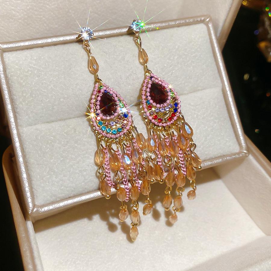 Silver Needle Pink Butterfly Zircon Cutout Stud Earrings - High-End Luxury Fashion Jewelry