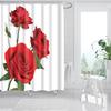 Rose Plum Blossom Flowers Print Waterproof Shower Curtain Washable Fabric Bath Curtain Home Bathroom Curtains With 12 Hooks