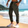 Men Cargo Pants Drawstring Waist Jogger Pants Tapered Casual Trousers with Multi Pockets for Gym Workout Hiking Street Wear