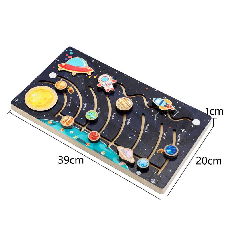 

Wooden Solar System Maze Board Educational Toy Montessori Slide Puzzle Eight Planet Matching Game Sensory Thinking Learning Toys светло-зеленый