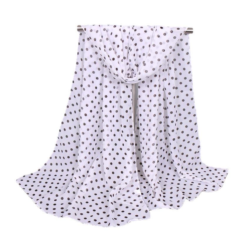 Pañuelo de Chifón de Lunares Estilo Coreano - Refrescante Estampado Primavera/Verano
