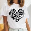 Damen Hunde PFOTEN Liebe Muster Cartoon T-Shirt Kurzärmelig Lässig Harajuku Stil Kurzärmeliges Grafik T-Shirt