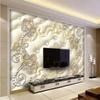 European Style Mural Wallpaper 3d Stereo Soft Roll Pearl Jewelry Flower Fresco Living Room Luxury Decor 3d Sticker Mural