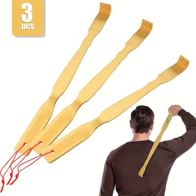 3pcs 18.3 Inch Back Scratcher, Bamboo Back Scratcher with Long Handle, Portable Novel Gifts for Family Friends, Christmas & Thanksgiving