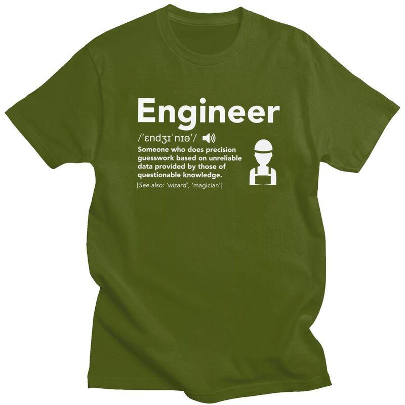 Custom Male Engineer Definition T Shirts Short Sleeve Cotton Tshirt Casual Funny Engineering Gift Tees Loose Fit Clothing