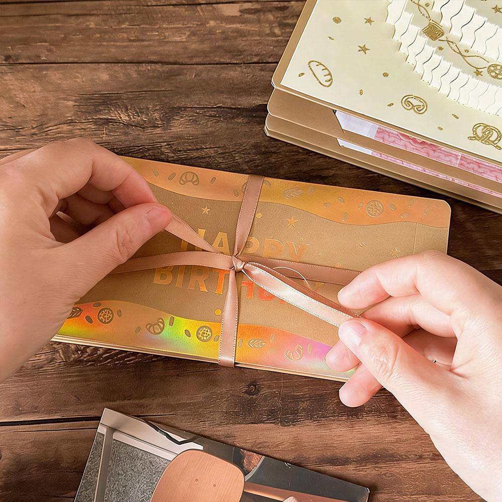 Foldable Birthday 3D Greeting Cards Creative Red Envelope Multiple Card Slots Lucky Money Pocket For Birthday New Year