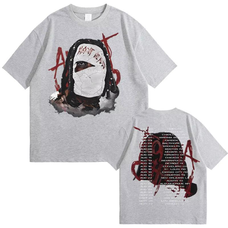 T-shirt Rapper Lil Durk Healing Tour Unisex Donna Hip Hop Moda Vintage Oversize Unisex Casual Cotone Manica Corta