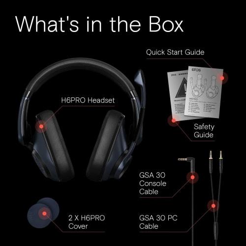 EPOS H6Pro Gaming Headset Wired Sealed Sebring Black with Microphone