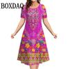 Summer Short Sleeve Clothing Colorful Print Women's Dresses Casual Fashion Plus Size Loose Pullover Elegant Dress For Woman