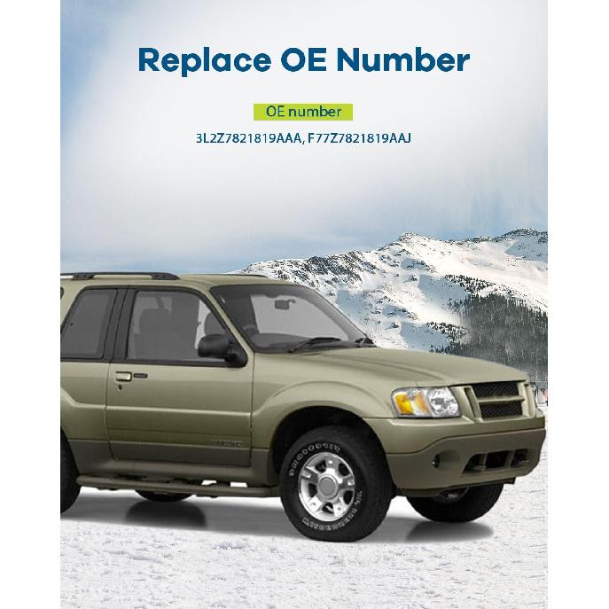 LUJUNTEC Interior Front Rear Driver Left Side Replacement for 1995-2002 for Ford for Explorer 1pc Black Handle Replace OE 3L2Z7821819AAA,