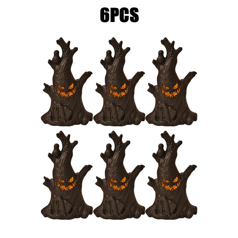 Halloween Decorations LED Ghost Lantern Candle Lights Stump Lanterns Holiday Ambience Ornaments Horror Decoration