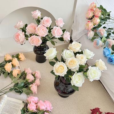 5 Pcs Artificial Roses Valentine's Day Home Wedding Decoration Flower Wall Artificial Flowers
