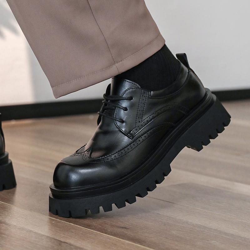 Thick Soled Classic New Leather Shoes Retro British Style Dress Up Party Daily Leisure and Office 38-46 Quality Shoes