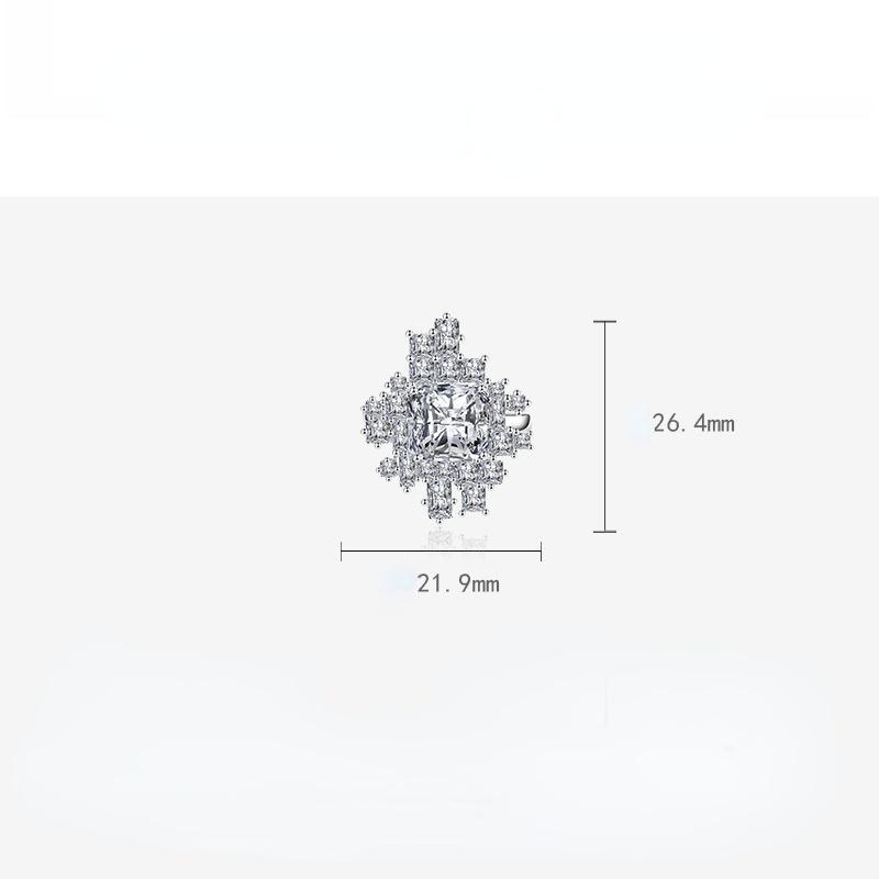 BELLA BOX Geometrische Öffnung Verstellbare Ringe für Damen Zirkon Verlobungsparty Feinschmuck Geschenk