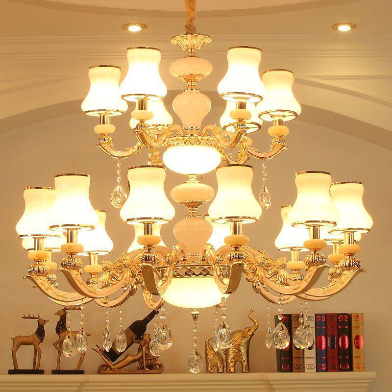European Minimalist Crystal LED Chandelier for Living Room, Bedroom, Restaurant, or Villa Hall.