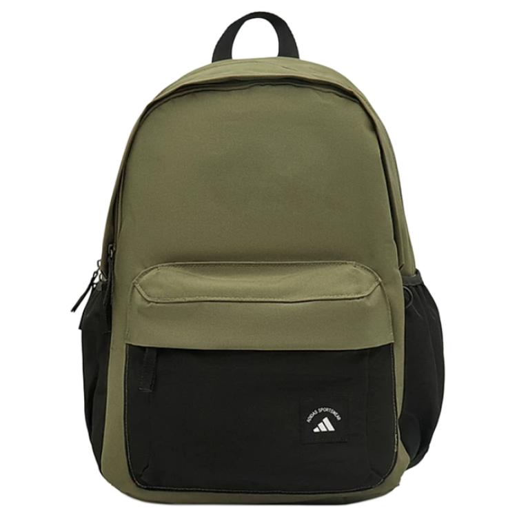 Adidas Material Color Block Design Fabric Backpack Unisex Backpack Green Black KR5113 Green & Black