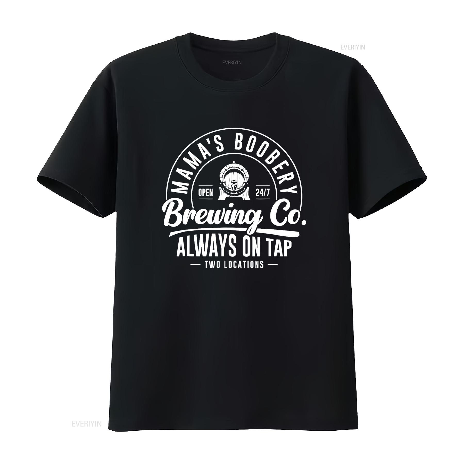 

Mama s Boobery Brewing Co New Mom Breastfeeding Funny T Shirt vintage Washed Stretched Top For Everyday Wear Versatile homme 4XL