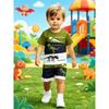 Set Estivo Bambino 2 Pezzi Casual Sportivo Tendenza Stampa 3D Girocollo T-shirt e Pantaloncini