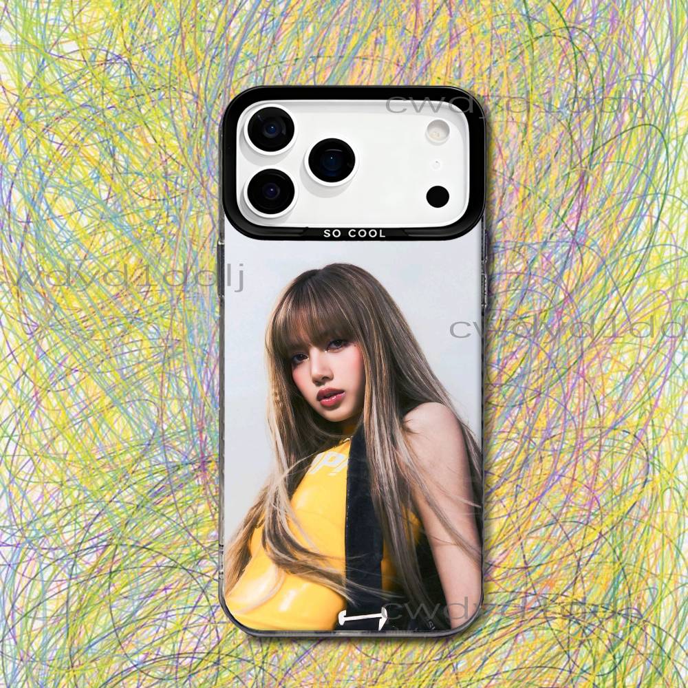 L-LISA LALISA Alter Ego Phone Case For iPhone 17,16,15,14,13,12,X,8,Pro,Max,Plus,SE4,Air,Mini HD Black IMD Matte