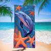 Ozean Delfin Seestern Koralle Druck Strandtuch Sandfest Schnelltrocknendes Handtuch für Strand Schwimmbad Urlaub