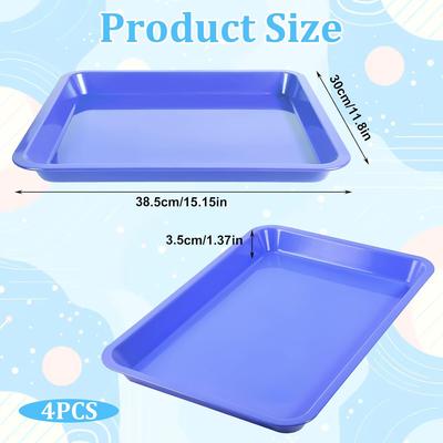 Multicolor Kitten Litter Box, 4 PCS Portable Open Tray for Small & Senior Cats, Waterproof Plastic Travel Litter Pan, 15.2x12x1.